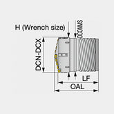 UNIDEX STS-EX Indexable drill head with external 4-start thread for single tube system (STS), diameters adjustable, tool diameter ø233.00 - ø291.99 mm, CICT = 9 - Big-tools Industrial Supply Tools for Metal Cutting